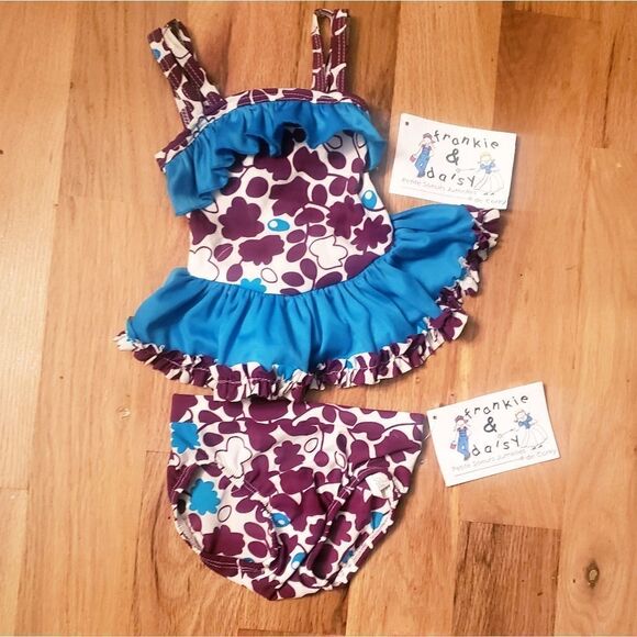 NWT Frankie & Daisy Violet/ Blue Tankini - Picture 2 of 8
